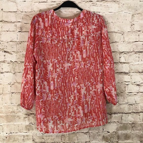 Collective concepts coral chiffon blouse - Picture 6 of 9